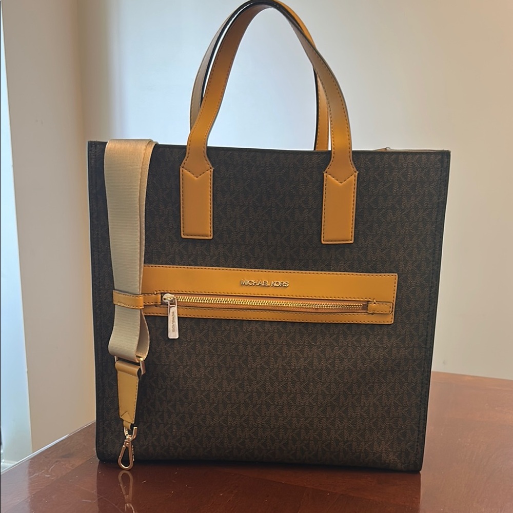 Michael Kors Brown and Tan Tote Bag